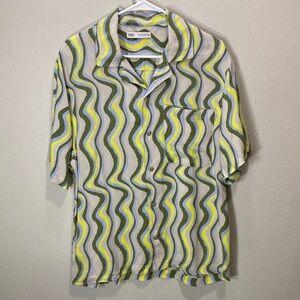 Zara electric eclectic‎ shirt button up shirt sleeve